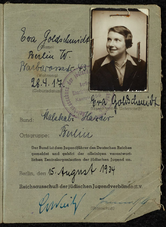  Eva Goldschmidt's Membership Card for the Makkabi Hazarai