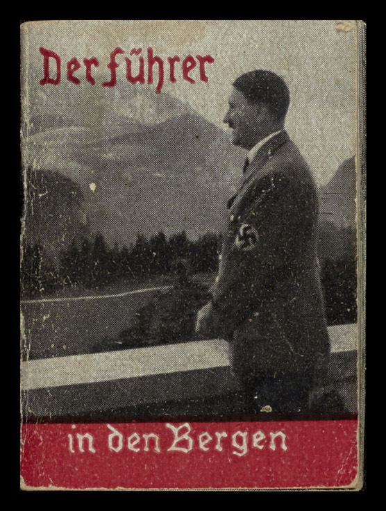 Photograph of the cover of a propaganda booklet depicting Hitler.